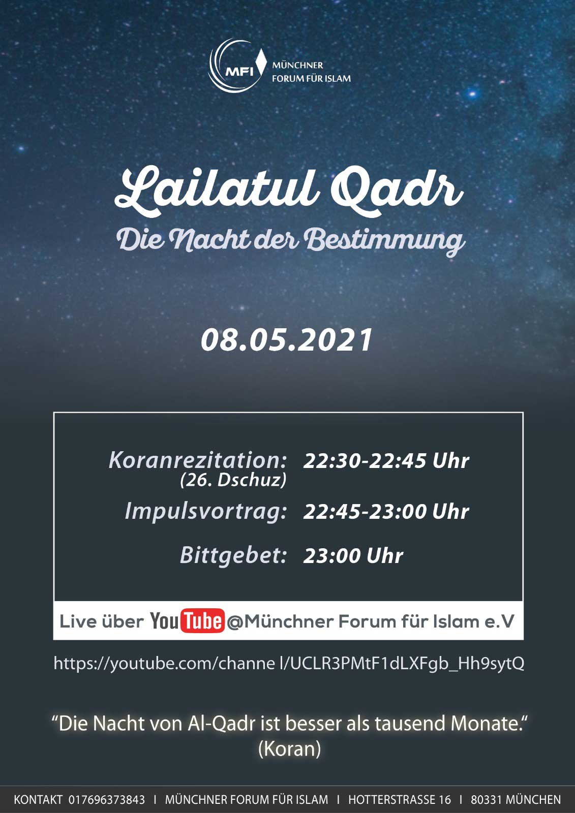 Live-Stream zu Lailatul-Qadr